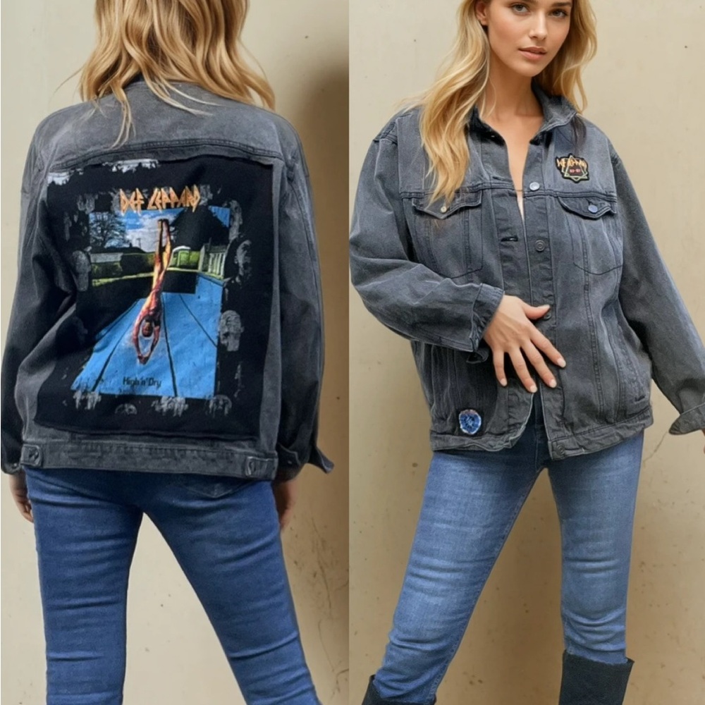 Graphic Gray Denim Jacket